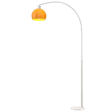 Lampadaire Arc Design H.180 Cm Marbre Blanc Plastique Orange Lampadaire Arc Design H.180 Cm Marbre Blanc Plastique Orange