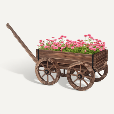 Jardinière Chariot à Fleurs En Bois Sapin Traité Carbonisation Jardinière Chariot à Fleurs En Bois Sapin Traité Carbonisation