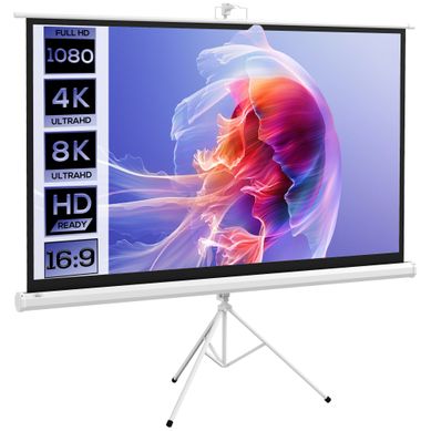écran De Projection Avec Support Trépied Réglable En Hauteur 16:9 4k HD 84 Pouces Blanc écran De Projection Avec Support Trépied Réglable En Hauteur 16:9 4k HD 84 Pouces Blanc
