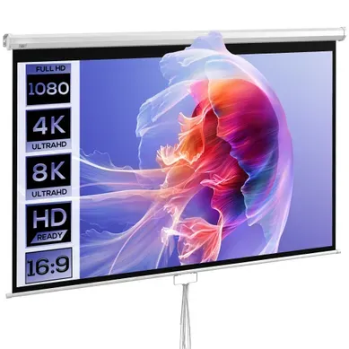 écran De Projection Home-cinéma TV Format 16:9 100 Pouces 4k HD Métal Pvc Blanc écran De Projection Home-cinéma TV Format 16:9 100 Pouces 4k HD Métal Pvc Blanc
