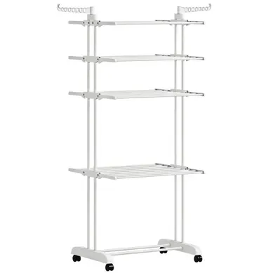 Séchoir À Linge Réglable étendoir Pliable Ailes Latérales 4 Niv. étagère Séchoir À Linge Réglable étendoir Pliable Ailes Latérales 4 Niv. étagère