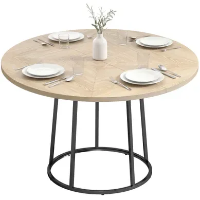 Table À Manger Design Rond Effet Bois Clair 4-6 Pers. Dia. 120 Cm Table À Manger Design Rond Effet Bois Clair 4-6 Pers. Dia. 120 Cm