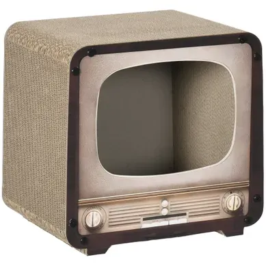 Grattoir Niche Chat 2 En 1 Design Télévision Vintage Marron Grattoir Niche Chat 2 En 1 Design Télévision Vintage Marron