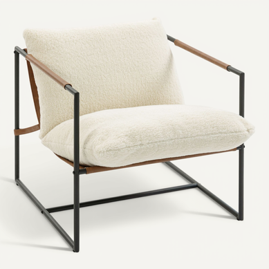 Fauteuil Lounge Design Assise Suspendue Acier Noir Tissu Fauteuil Lounge Design Assise Suspendue Acier Noir Tissu