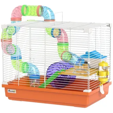 Cage À Hamster 2 Niv. Tunnel Biberon Eau Roue Maisonnette échelles Cage À Hamster 2 Niv. Tunnel Biberon Eau Roue Maisonnette échelles
