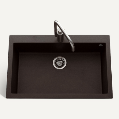 évier Granit Noir Moucheté Luisina Quadrille 1 Bac 790x500