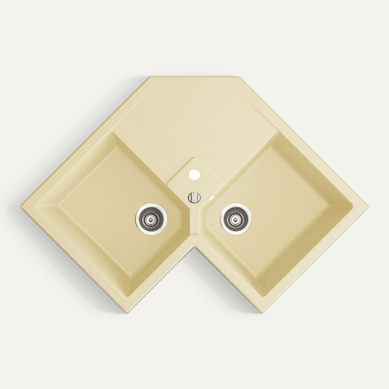 Evier D'angle Granit Beige Kümbad Voz 2 Bacs Evier D'angle Granit Beige Kümbad Voz 2 Bacs