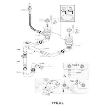 Vidage Manuel 2 Bacs Cuipd129 - Siphon Gain De Place Vidage Manuel 2 Bacs Cuipd129 - Siphon Gain De Place