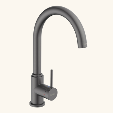 Robinet Cuisine Bec Pivotant Gris Graphite Raphael