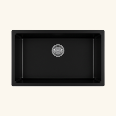 évier Céramique Noir Felix 1 Bac 760x460 Mm - Sans Trop Plein