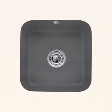 Evier Sous-plan Céramique Gris Graphite Villeroy et Boch Cisterna 50 1 Bac 445x445