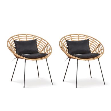 Lot De 2 Fauteuils De Jardin Rond En Résine Tressée Antalya Lot De 2 Fauteuils De Jardin Rond En Résine Tressée Antalya