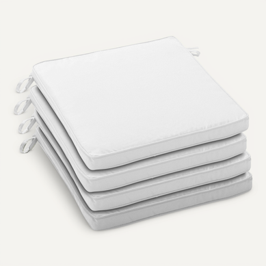 Lot De 4 Galettes De Chaise Polyester écru 40x40x3 Cm Machu