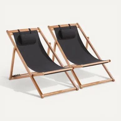 Lot De 2 Chiliennes Eucalyptus Noir Socoa Lot De 2 Chiliennes Eucalyptus Noir Socoa