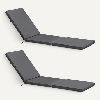 Lot De 2 Coussins Bain De Soleil Polyester Gris 186 X 53 X 5 Cm Picchu
