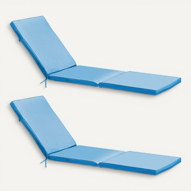Lot De 2 Coussins Bain De Soleil Polyester Bleu 186 X 53 X 5 Cm Picchu