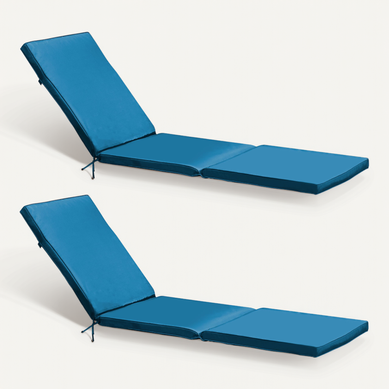 Lot 2 Coussins Bain De Soleil Polyester Bleu 186 X 53 X 5 Cm Picchu