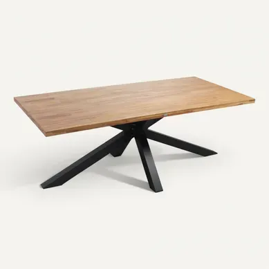 Table De Jardin En Acacia Et Aluminium - 200 x 95 x 75 cm