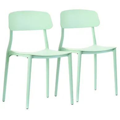 Lot De Deux Chaises En Polypropylène Vert Menthe Lot De Deux Chaises En Polypropylène Vert Menthe