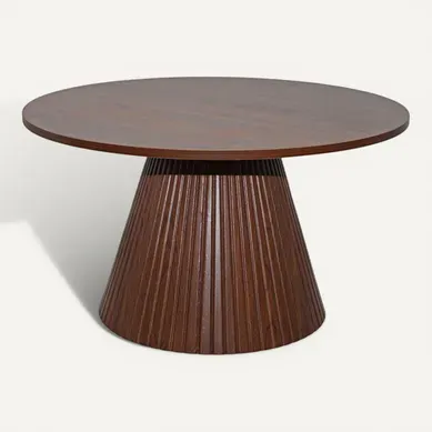 Table Basse Ronde 80 Cm Moderne Effet Bois Foncé Lesly Table Basse Ronde 80 Cm Moderne Effet Bois Foncé Lesly