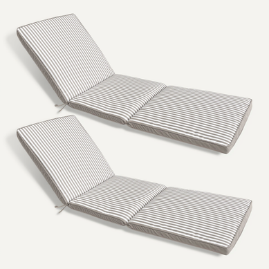 Lot De 2 Coussins Pour Bain De Soleil 186 X 53 Cm Polyester Taupe Tikal