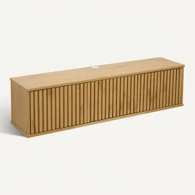 Meuble TV Suspendu 120 Cm Scandinave Bois Clair Ivy Meuble TV Suspendu 120 Cm Scandinave Bois Clair Ivy