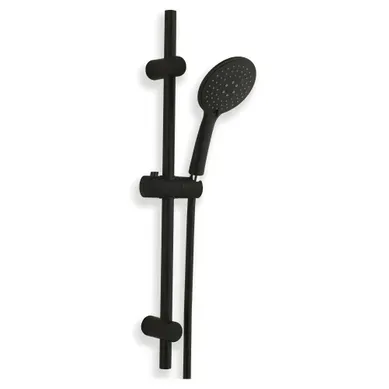 Kit Barre De Douche À Douchette Sans Mitigeur Silky - H65cm - Finition Noir Mat