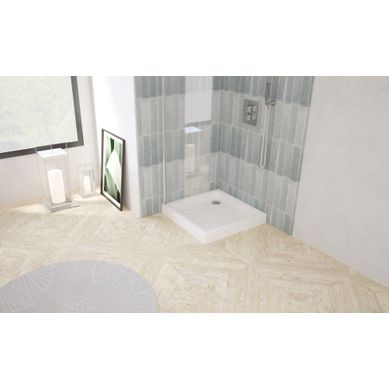 Receveur De Douche Cera - Picots Antidérapants - 70x70x9cm - Grès - Blanc Receveur De Douche Cera - Picots Antidérapants - 70x70x9cm - Grès - Blanc