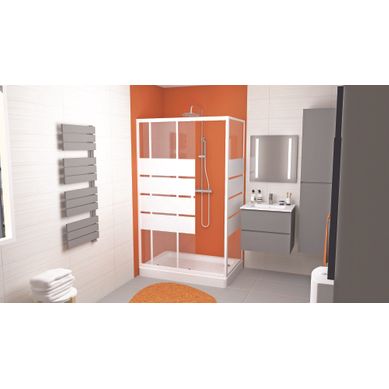 Receveur De Douche Cera - Picots Antidérapants - 80x120x11cm - Grès - Blanc Receveur De Douche Cera - Picots Antidérapants - 80x120x11cm - Grès - Blanc