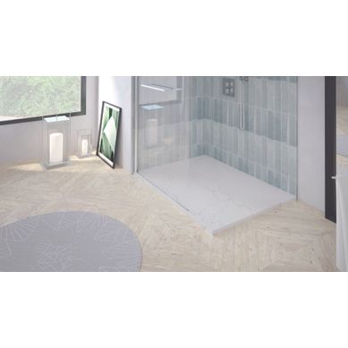 Receveur De Douche Nola 3 - 80x170x3 - Résine - Marbre Blanc - Bonde - Découpable Receveur De Douche Nola 3 - 80x170x3 - Résine - Marbre Blanc - Bonde - Découpable