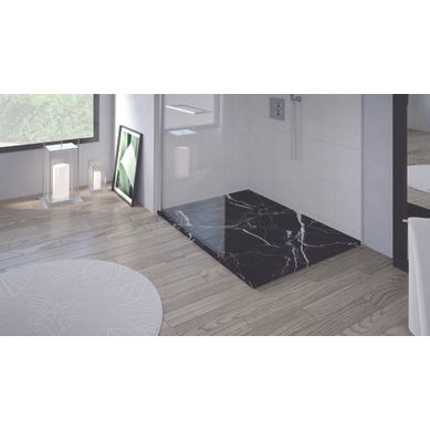 Receveur De Douche Nola 3 - 80x170x3 - Résine - Marbre Noir - Bonde - Découpable Receveur De Douche Nola 3 - 80x170x3 - Résine - Marbre Noir - Bonde - Découpable
