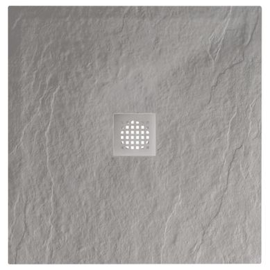 Receveur De Douche Nara - Antidérapant Découpable 90x90 Cm Résine - Gris - Bonde Receveur De Douche Nara - Antidérapant Découpable 90x90 Cm Résine - Gris - Bonde