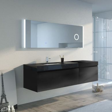 Meuble salle de bain Bellissimo noir 150 cm