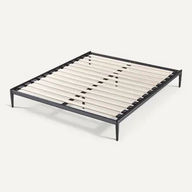 Sommier Métallique 140x190 Style Industriel Blanc - Cadre à Lattes Larges - Design Style Urbain Sommier Métallique 140x190 Style Industriel Blanc - Cadre à Lattes Larges - Design Style Urbain