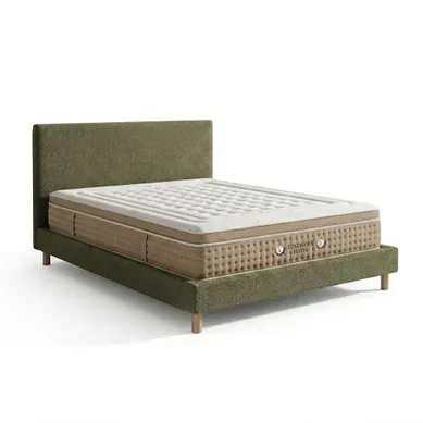 Ensemble Lit Vert Olive - Tête De Lit Et Matelas Hôtelier - 140x190 - Tissu Bouclette Ensemble Lit Vert Olive - Tête De Lit Et Matelas Hôtelier - 140x190 - Tissu Bouclette