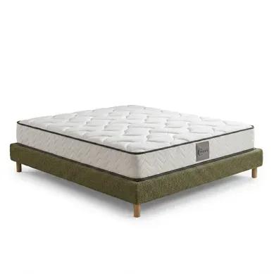 Ensemble Lit Déco Vert Et Matelas Cosmos - 200x200 Cm - Tissu Bouclette Et Mémoire De Forme Ensemble Lit Déco Vert Et Matelas Cosmos - 200x200 Cm - Tissu Bouclette Et Mémoire De Forme