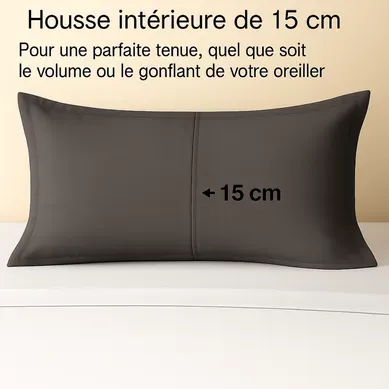 Taie D'oreiller 60x60 Cm Gris - Confort Doux Et Respirant Taie D'oreiller 60x60 Cm Gris - Confort Doux Et Respirant