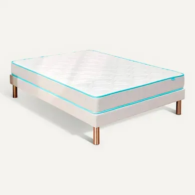 Sommier tapissier 140x190 cm MERINOS IMBATTABLE FERME vue 3/4