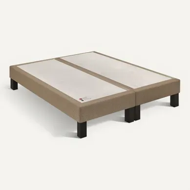 Sommier bronze 2x80x200 cm EPEDA BIEN-ETRE tissu vue 3/4