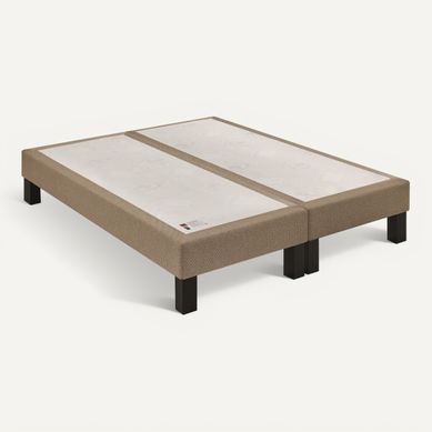 Sommier bronze 2x100x200 cm EPEDA BIEN-ETRE tissu vue 3/4