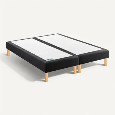 Sommier gris 2x90x200 cm BULTEX MOELLEUX vue 3/4