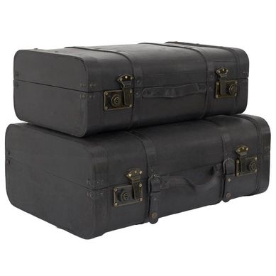 Curtis - Lot De 2 Malles De Rangement Vintage Simili Curtis - Lot De 2 Malles De Rangement Vintage Simili