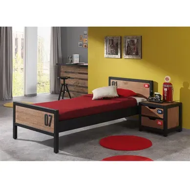 Tchad - Pack Lit 90x200cm + Chevet En Pin Massif Tchad - Pack Lit 90x200cm + Chevet En Pin Massif