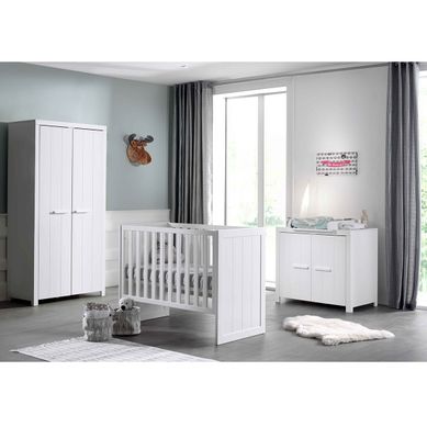 Gaston - Pack Lit Bébé 60x120cm + Commode + Armoire 2p Gaston - Pack Lit Bébé 60x120cm + Commode + Armoire 2p