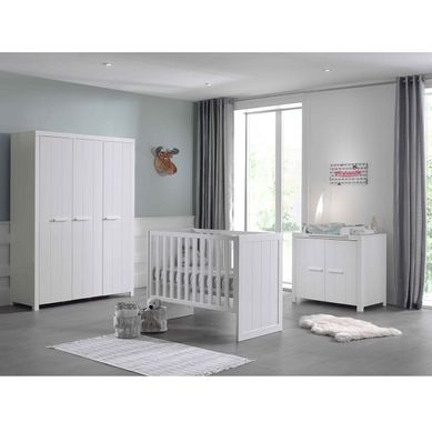 Gaston - Pack Lit Bébé 60x120cm + Commode + Armoire 3p Gaston - Pack Lit Bébé 60x120cm + Commode + Armoire 3p