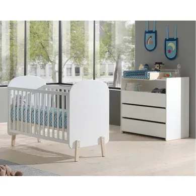 Bodhi White - Lit Bébé 60x120cm + Pack Commode Bodhi White - Lit Bébé 60x120cm + Pack Commode