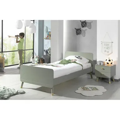 Tiny Green - Pack Lit 90x200cm + Chevet 2 Tiroirs Vert Olive Tiny Green - Pack Lit 90x200cm + Chevet 2 Tiroirs Vert Olive