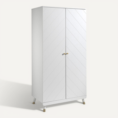 Tiny White - Armoire 2 Portes Blanche Motif Graphique