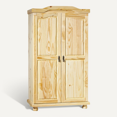Oliver - Armoire 2 Portes + Penderie Bois Massif Naturel