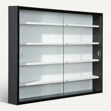 Collect Netb - Vitrine Murale 5 Compartiments Noire Et Blanche Collect Netb - Vitrine Murale 5 Compartiments Noire Et Blanche
